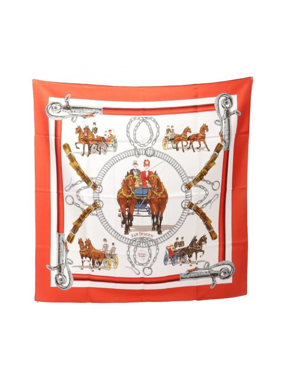 Hermes Scarf Carre 90 Equipages Silk